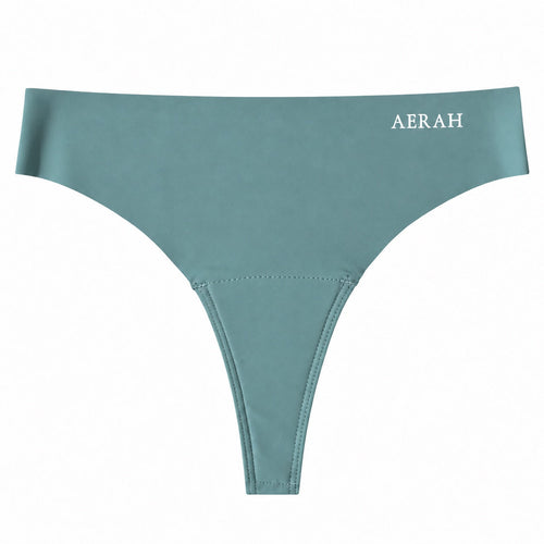 AERAH Contour Mid-Rise Thong — Sage, front view
